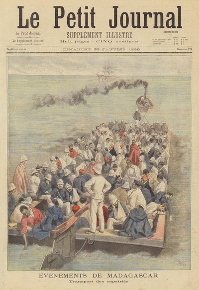 A Raft Carrying French Soldiers Returning Home from Madagascar by French School